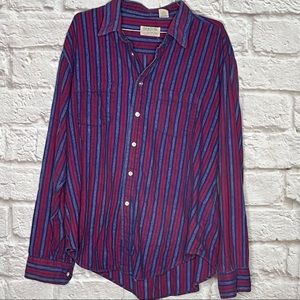 Oakton‎ Long Sleeve Striped Button Top Women's Size XL